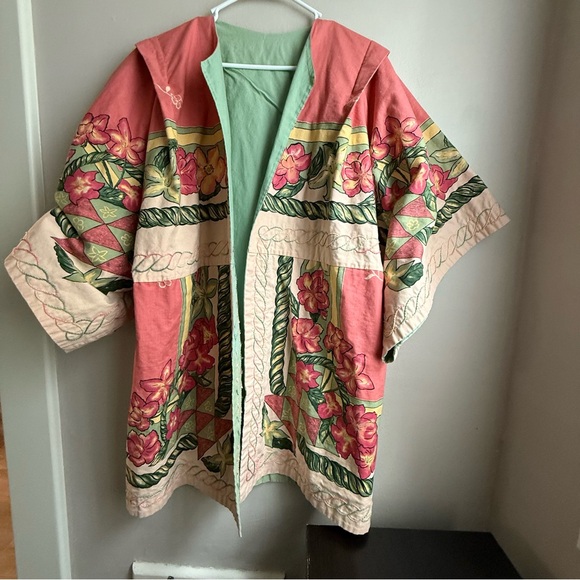 Handcrafted Quilted & Embroidered Floral Kimono Jacket – One Size - Picture 2 of 16